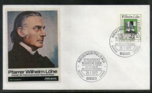 Germany 1972 Wilhelm Lohe Painter Painting Art Sc 1087 Profile Cachet FDC # 1...