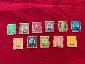 US Scott 658-668 Kans. Overprints F-VF MNH Set Cat. $431.50 well centering