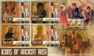 Stamps. Icons, Orthodoxy 2022 year 1+1 sheets perforated