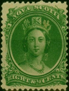 Nova Scotia 1860 8 1/2c Yellow-Green SG15 Fine LMM