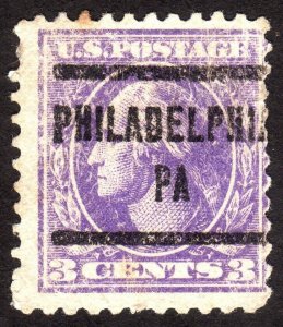 1918, US 3c, Washington, Used, Philadelphia precancel, Sc 530