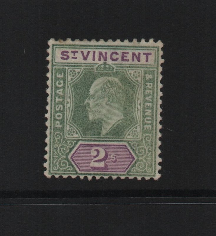 St Vincent 1902 SG83 2s CA watermark - mounted mint