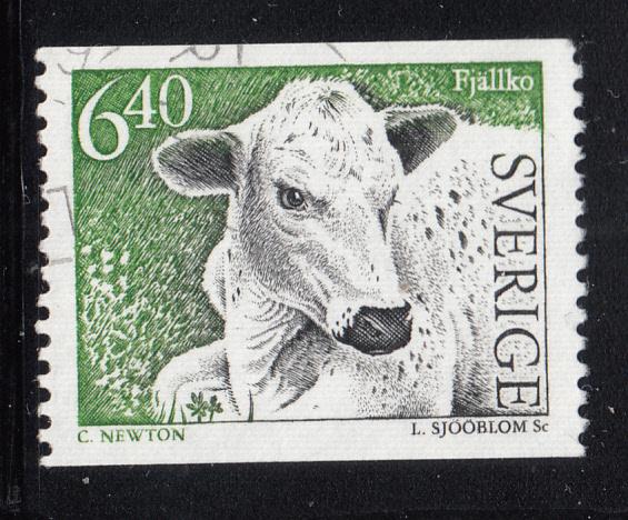 Sweden 1994 used Scott #2059 6.40k Mountain cow Coil