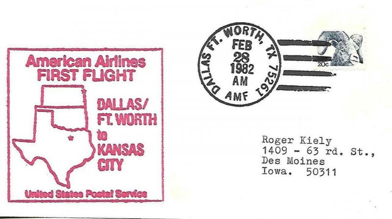 FFUS AA Dallas - Fort Worth AMF- Kansas City 2/28/82 AAMC# AA-D110Nf