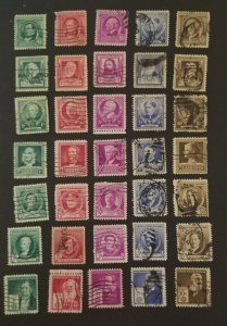 US Scott 859-893 1940 Famous Americans Series Set Used Stamp Set T8059