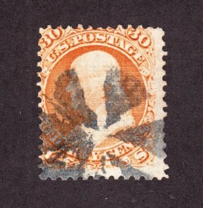 US 100 30c Franklin Used w/Fancy Cancel VG-Fine SCV $950