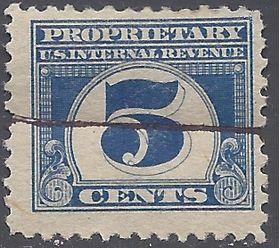 RB69 5c Internal Revenue Proprietary 1919 Used