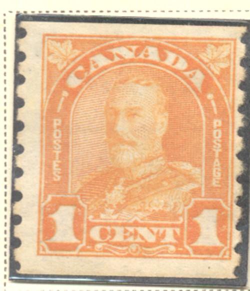 Canada Sc 178 1930 1c orange G V arch issue coil stamp mint