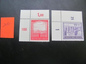 Germany 1941 MNH SC B198-199 CORNER MARGIN SET XF 13 EUROS (206) NEW COLLECTION