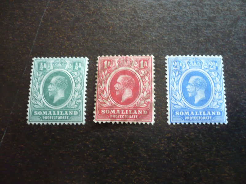 Stamps - Somaliland - Scott# 51,52,54 - Mint Hinged & Used Part Set of 3 Stamps