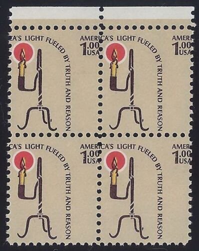 1610 - $1 Huge Misperf & Color Shift COD Error / EFO Block 4 Rush Lamp Mint NH 