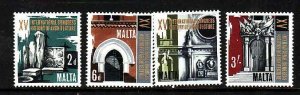 Malta-Sc#371-4- id6-unused hinged set-Architecture History-1967-