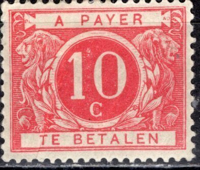 Belgium; 1916: Sc. # J13; MH Single Stamp