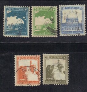 PALESTINE SC# 63, 64, 67, 76, 77 USED   1927-42