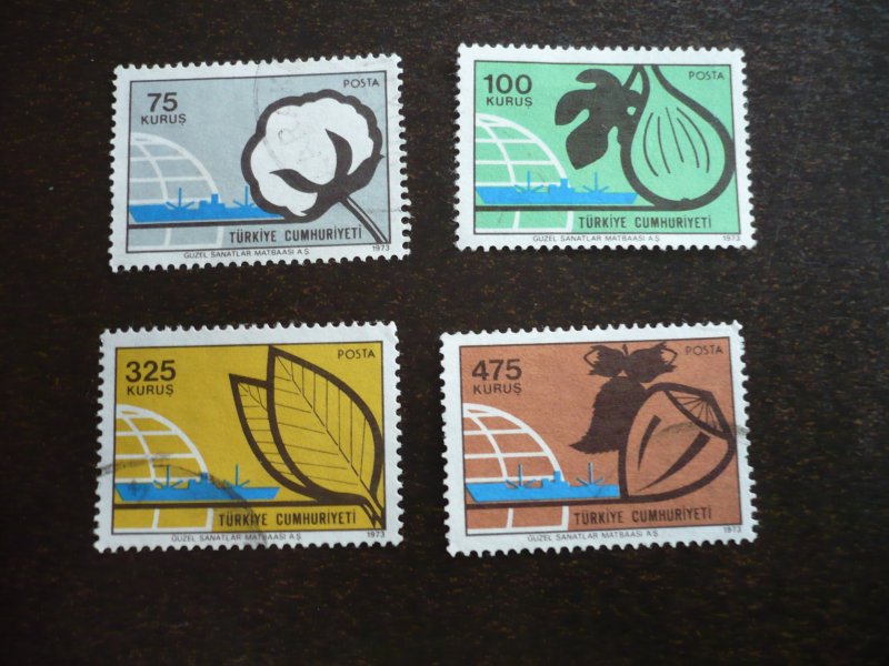 Stamps - Turkey - Scott# 1965,1967,1969,1970 - MH & Used Part Set of 4 Stamps