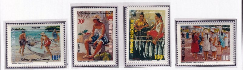 French Polynesia 1998  - Life in Tahiti  - MNH  set   # 744-747