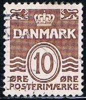 Denmark 229, 10o Numeral, used, VF