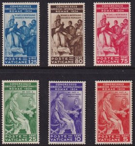 Sc# 41 / 46 Vatican 1935 Intl. Juridical Congress, Rome MNH full set CV $850.