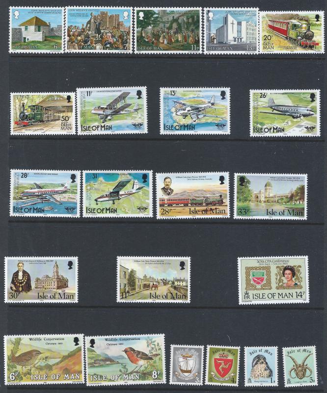 ISLE OF MAN 105 STAMPS  MINT GROUP 6 CENTS EACH