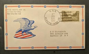 1946 USS Alecto AGP 14 Navy Cover to Buffalo NY Ship Cancel US Army Stamp