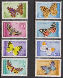 Romania 1969 Butterflies & Moths Scott (2103-10) MNH