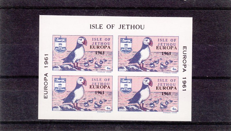 Jethou Guernsey 1961 Europa Miniature Sheet Unmounted mint