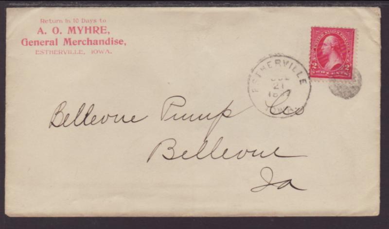 A O Myhre,General Merchandise,Estherville,IA 1897 Cover