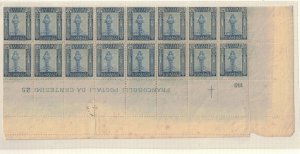 Libya #25a Mint Never Hinged Inverted Center Corner Block Of Sixteen