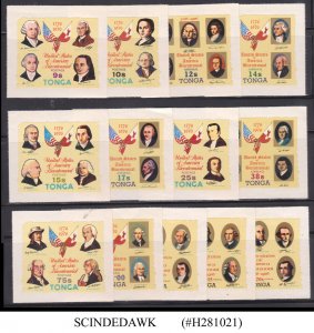 TONGA - 1976 AMERICAN BICENTENARY - 13V - MINT NH SELF-ADHEISIVE STAMPS