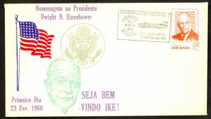 BRAZIL 1960 President EISENHOWER Visit Cachet FDC Sc C93