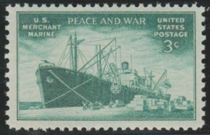 1946 U.S. Merchant Marine Single 3c Postage Stamp, Sc#939, MNH, OG