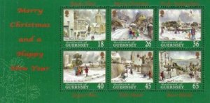 Guernsey Sc 725a 2000 Christmas stamp sheet mint NH