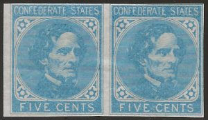 Confederate States #6 PAIR MHN Fine centering Guaranteed Genuine