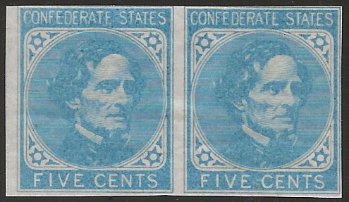 Confederate States #6 PAIR MHN Fine centering Guaranteed Genuine