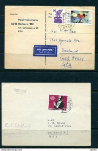 Germany 1958/1974 2 Postal Cards to USA 12004