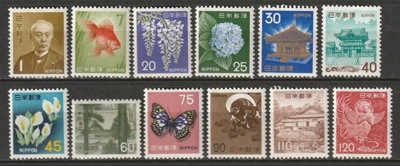 Japan 1966 Sc 879A/890 partial set MNH** some small gum creases