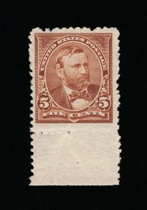 GENUINE SCOTT #255 F-VF MINT OG H 1894 CHOCOLATE BEP 5¢ ULYSSES GRANT #16212