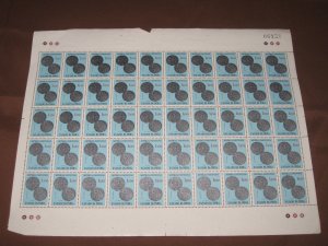 Portuguese India 1959 $1.50 Ancient Coins 1v Full Sheet of 50 Stamps MNH # 58