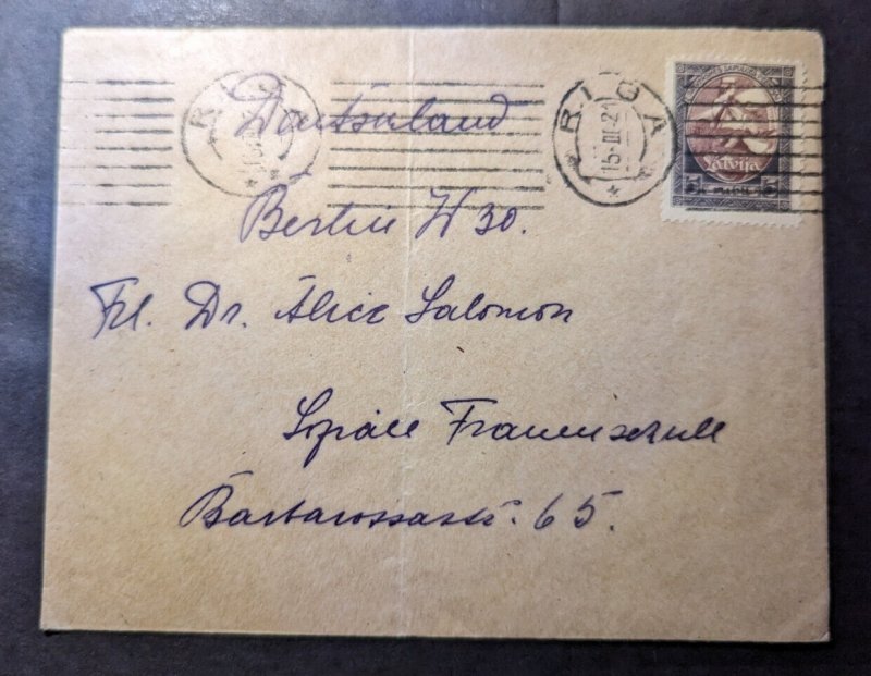 1921 Latvia Cover Riga to Berlin W30 Germany