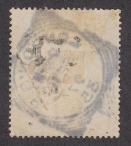 Great Britain Sc 96 used 1883 2sh6p Queen Victoria, LONDON Squared Circle cancel