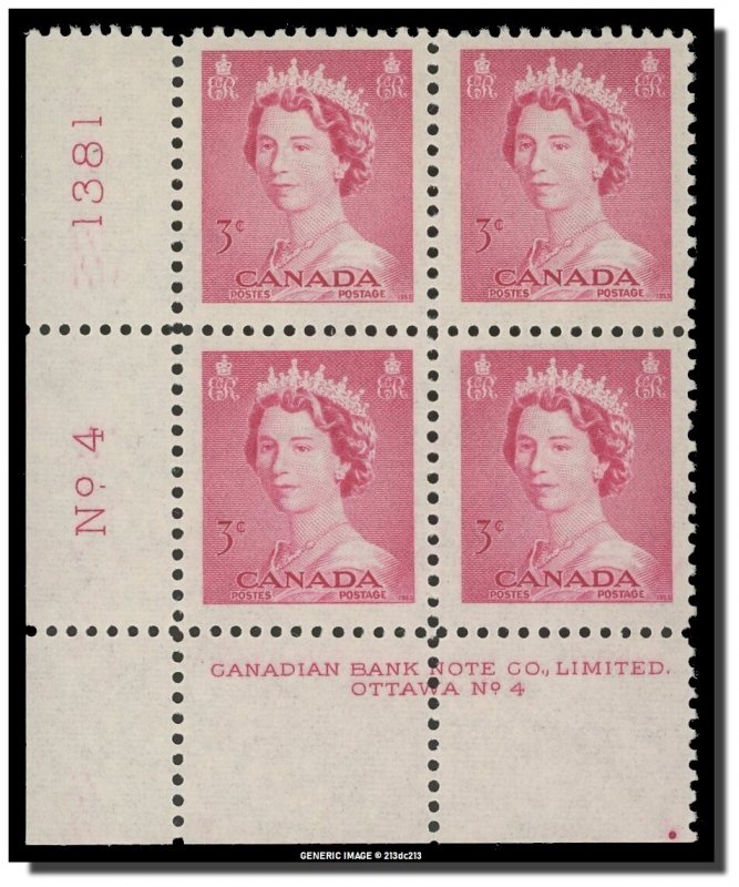 Canada - 327 PB 4 LL MNH - QE II - Karsh Portrait (1953) 3¢ CV 6.00$