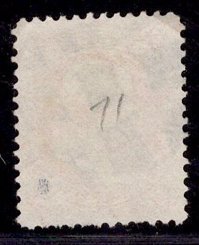 US Stamp #71 30c Franklin USED SCV $210. Wonderful block grid cancel