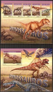 Guinea Bissau 2017 Dinosaurs II sheet + S/S MNH