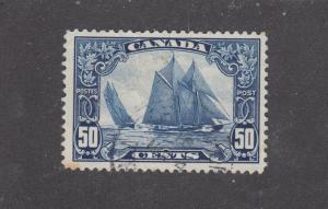 CANADA # 158 VF-EXTREMELY LIGHT USED 50cts BLUENOSE BLIND CANCEL