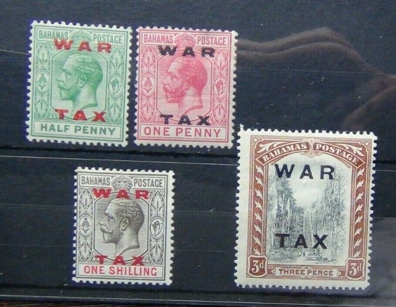 Bahamas 1919 War Tax set MM SG102 - SG105
