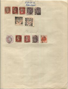 Great Britain Stamps - NORTHAMPTON, STOCKPORT Cancellations, Lot of 12