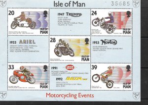 ISLE OF MAN, 566, MNH, SS, MOTORCYCLES