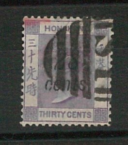 60758 -  HONG  KONG - STAMPS:  Michel  # 30  Used with nice SHANGHAI SI postmark