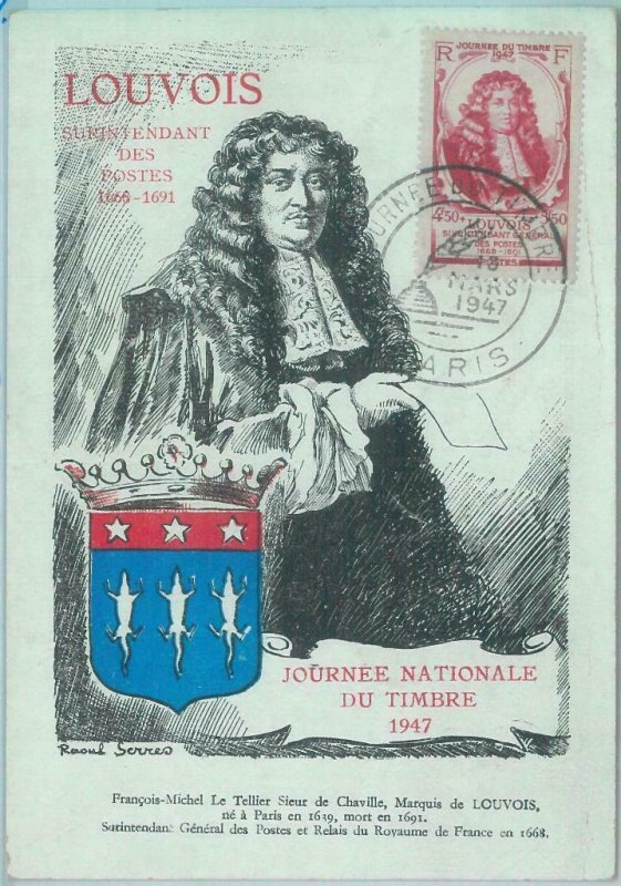 83659 - FRANCE  - Postal History -  MAXIMUM CARD  1947  History PEOPLE