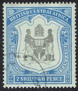 BRITISH CENTRAL AFRICA 1897 ARMS 2/6 USED